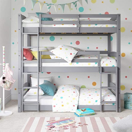 triple bunk bed for girls