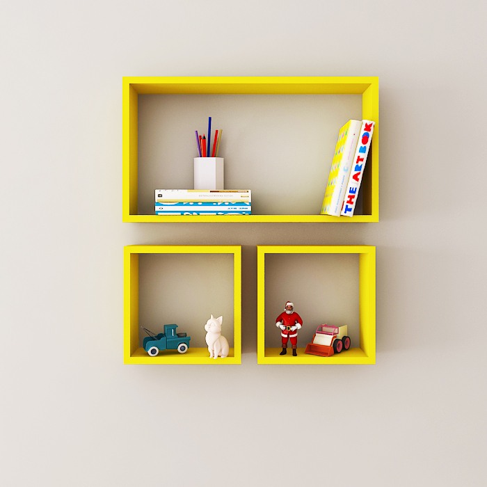 Dori Yellow Kids' Wall shelf