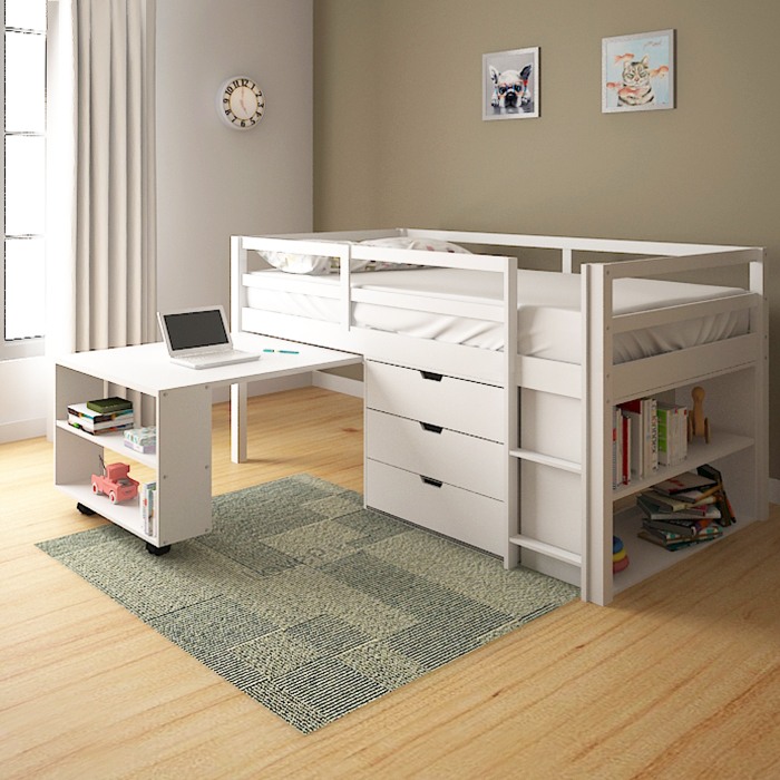 Bunk Bed with Desk and Drawer Storage
