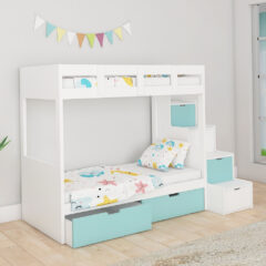 Scooby Blue Bunk Bed with Stairs