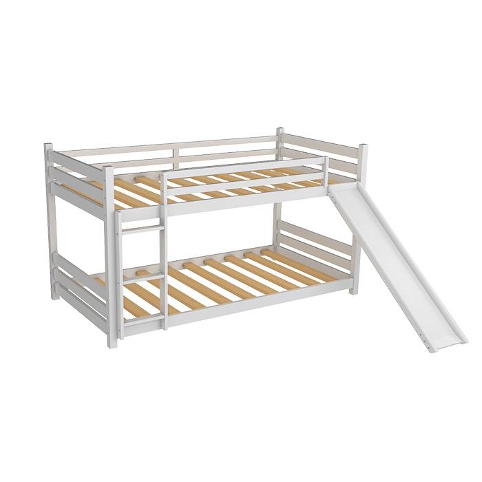 Slinger White Swing Bunk Beds With Slide And Stairs