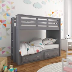 grey twin over twin bunk bed