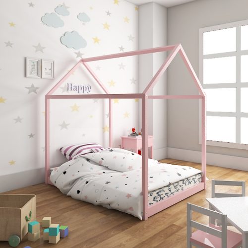 pink tent house bed