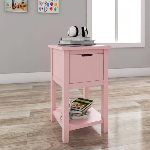pink bedside table