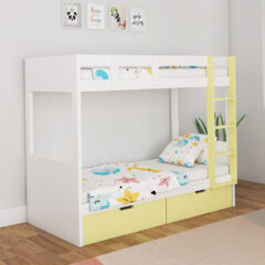 Feather Yellow Bunk Bed with Storage